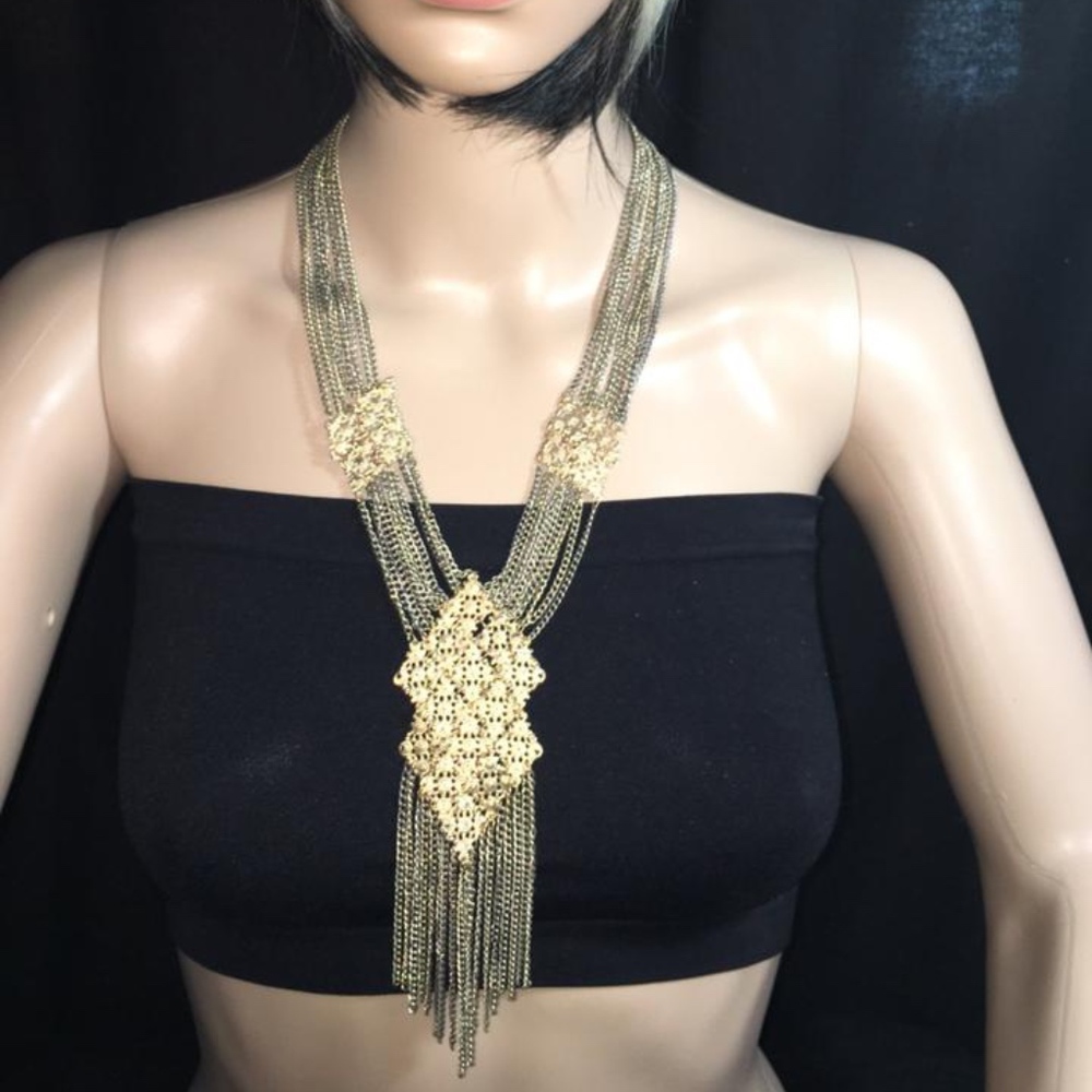 Silver & Gold Chandelier Necklace